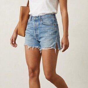 Levi's Light Blue Distressed Denim Jean Shorts